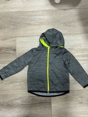 Sporto Heather Gray Hoodie with Neon Yellow Trim